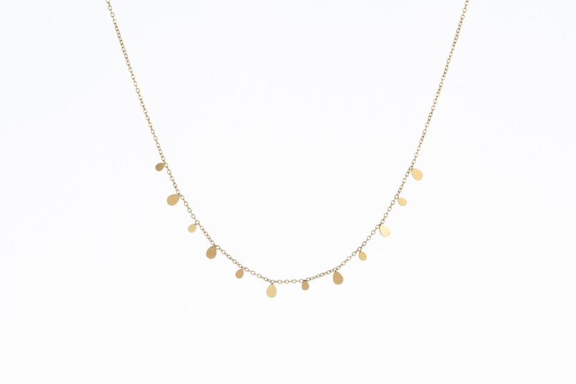 Edelstahlkette Tropfen gold