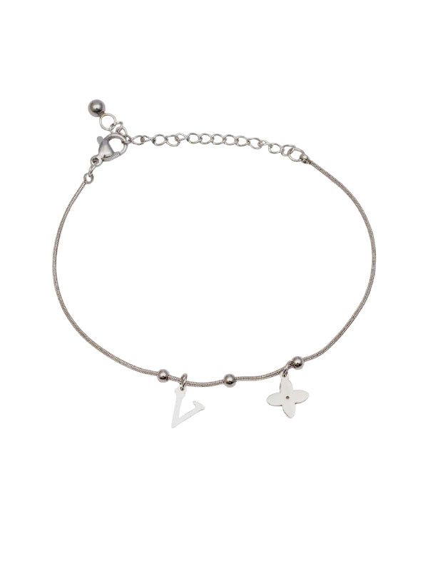 Edelstahlarmband Blüte silber