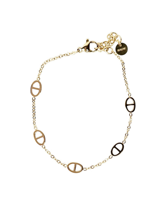 Edelstahlarmband Oval Gold