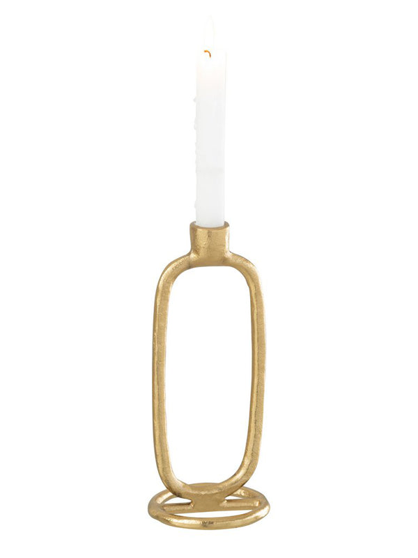 J‑Line Kerzenhalter Oval – Gold | Aluminium & Edelstahl