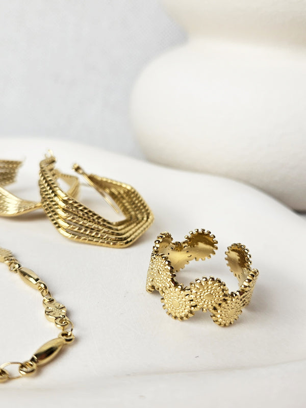 Edelstahlring Cleo gold