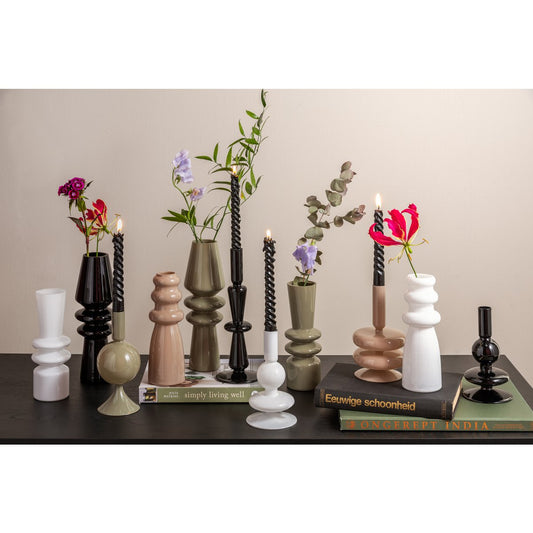 Kerzenhalter – Present Time Sparkle Bubbles Weiß | Glas 16 × 9 cm