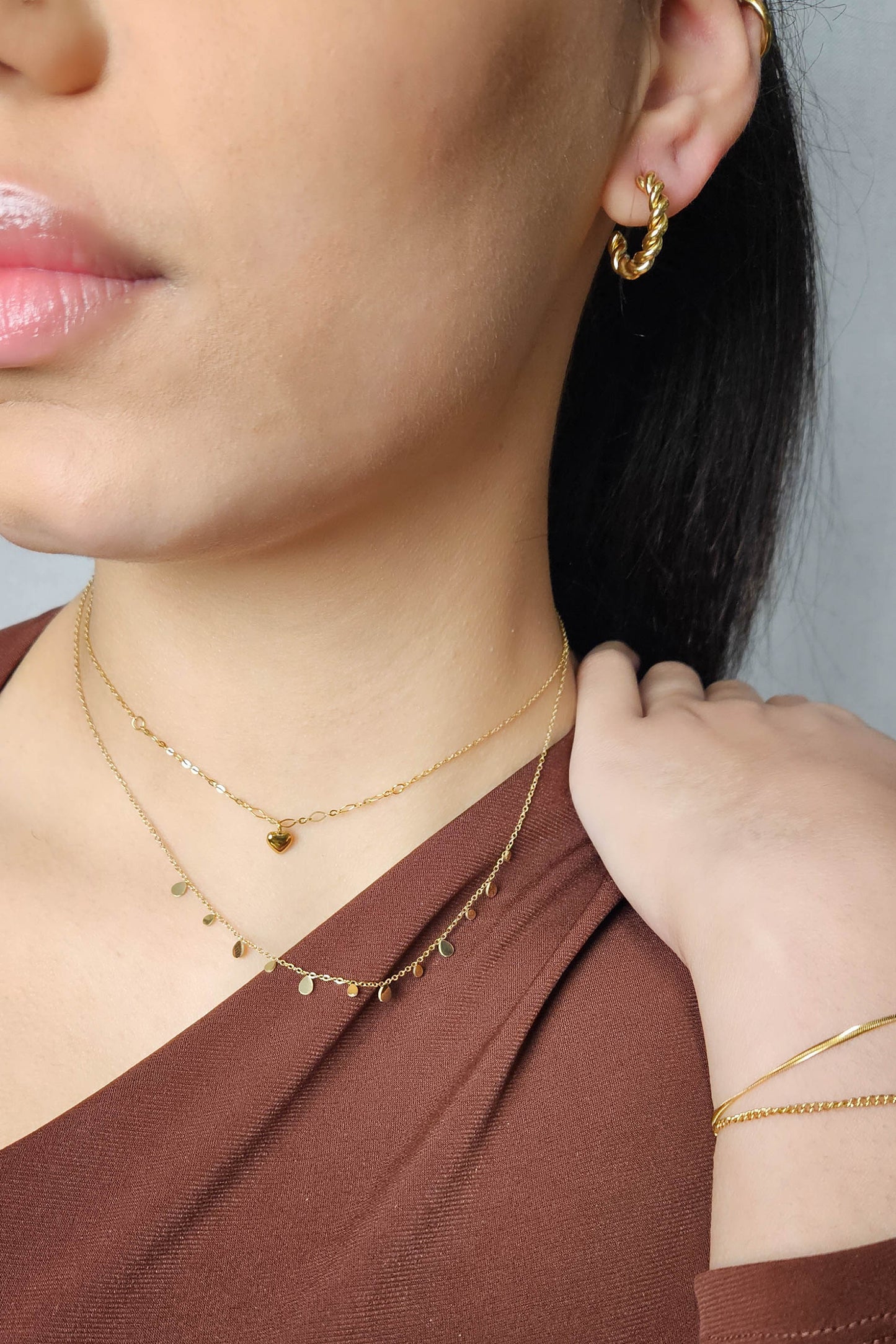 Edelstahlkette Chained Heart gold