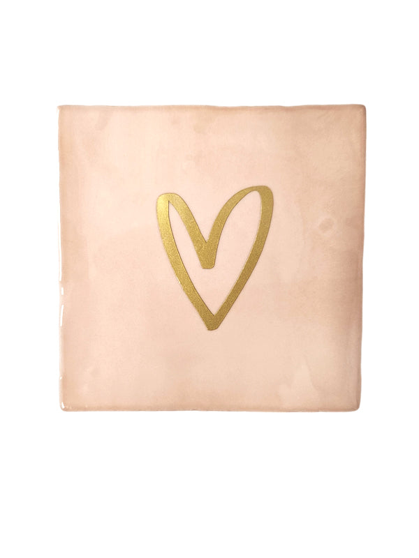 Fliese – Herz – Blush Pink | Keramik 10x10 cm
