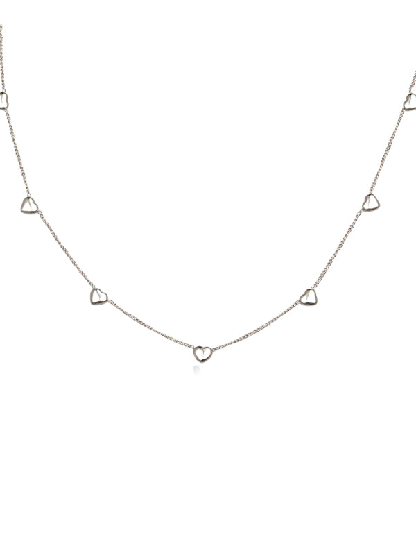 Edelstahlkette Multihearts 3D silber