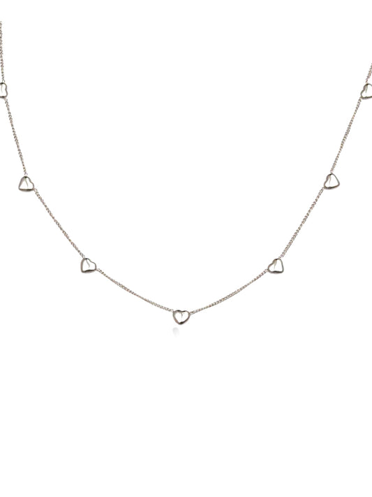 Edelstahlkette Multihearts 3D silber