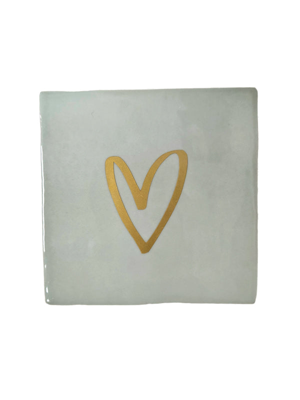 Fliese – Herz – Mintgrün | Keramik 10x10 cm