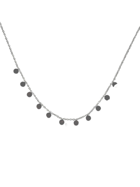 Edelstahlkette Multi Coins silber