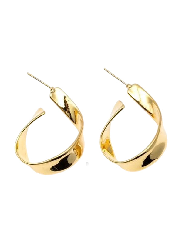 Edelstahl Ohrringe Ringe Twist gold