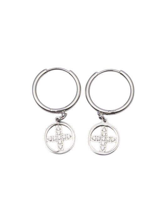 Edelstahl Ohrringe Blossom Silber