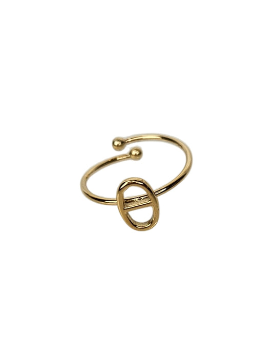 Edelstahlring Oval gold
