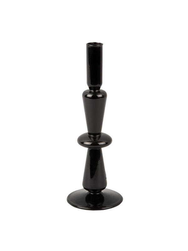 PT Kerzenständer Glas Sparkle hoch schwarz