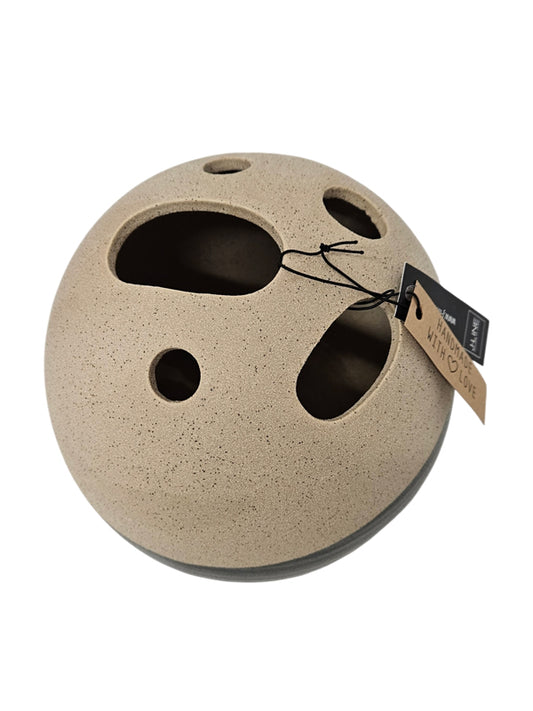 J-Line Kugelvase Keramik Beige Schwarz L