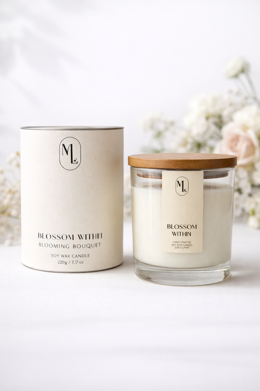 Luxuriöse Sojawachs Duftkerze - Blossom Within | Blooming Bouquet 