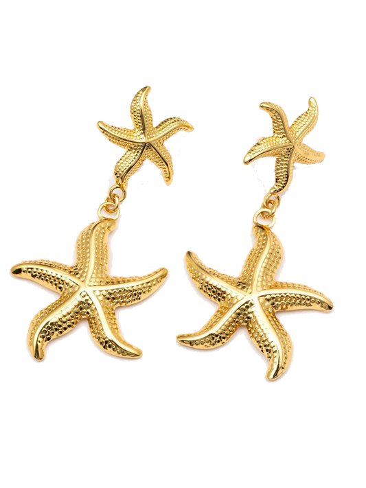 Edelstahl Ohrringe Elin Gold | Seestern