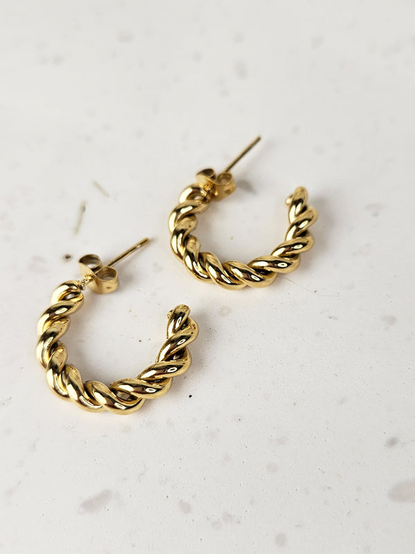 Edelstahl Ohrringe Ringe Lino gold