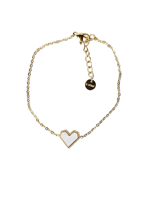 Edelstahlarmband Charming Herz gold