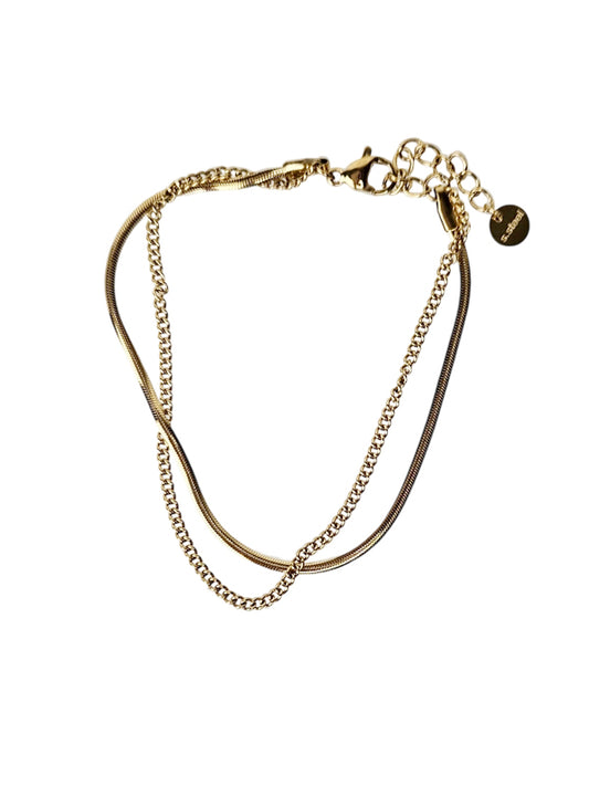 Edelstahlarmband Double Chains gold