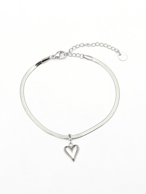 Edelstahl Armband Herz Silber 
