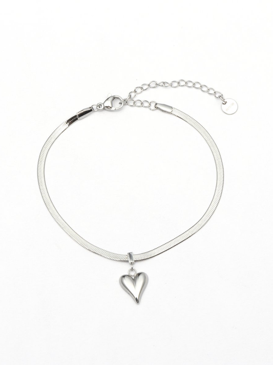 Edelstahl Armband Herz Silber 