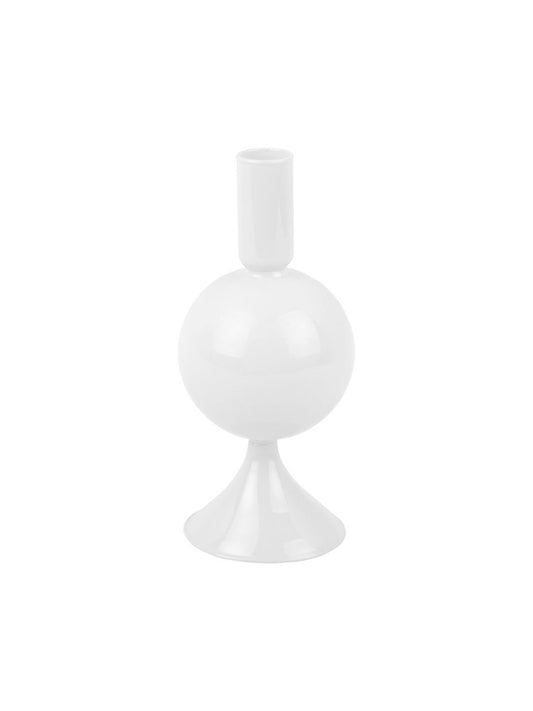 PT Kerzenständer Glas Sparkle Ball weiß
