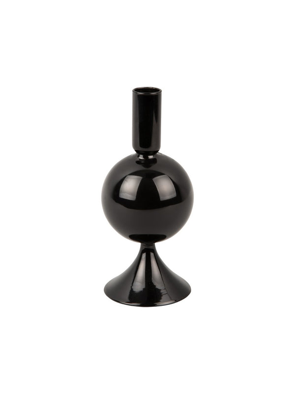 PT Kerzenständer Glas Sparkle Ball schwarz