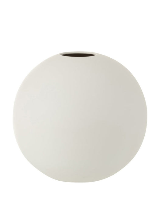 J-Line Vase Ball - Keramik - matt weiß - groß 23,5 cm