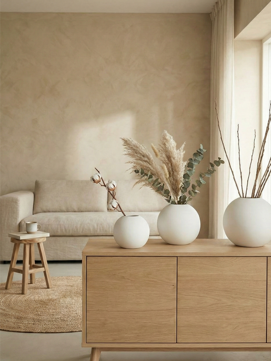 J-Line Kugelvase Mattweiß Medium | ceramic