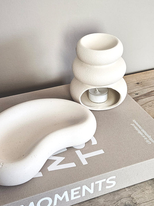 Keramik Duftlampe Off-White Organic