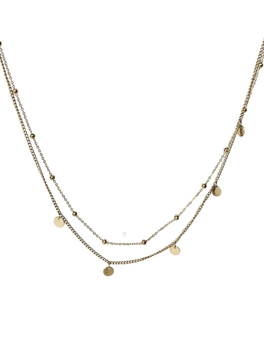 Edelstahlkette Doppelmünzen