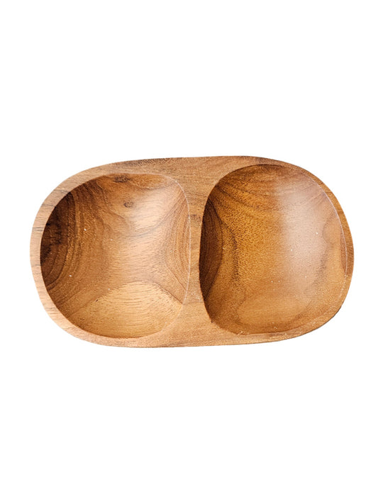 Holzschale mit 2 Fächern
