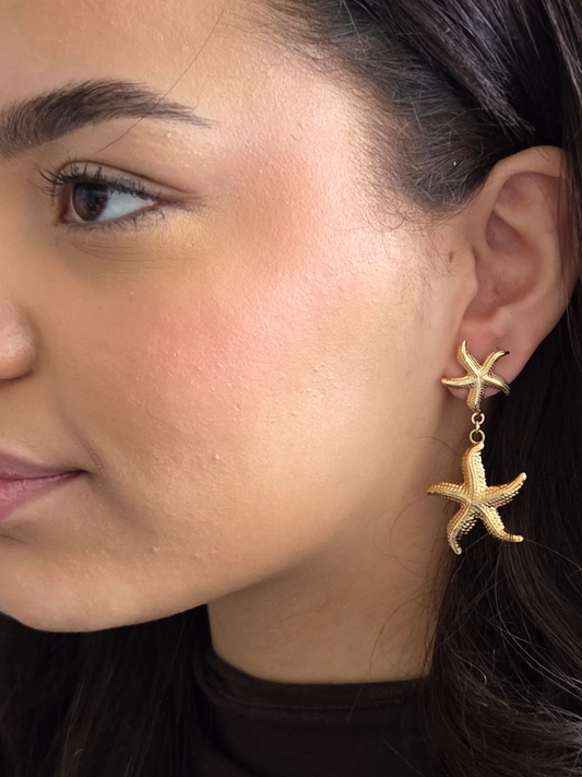 Edelstahl Ohrringe Elin Gold | Seestern