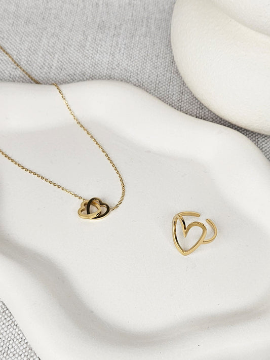 Edelstahlring Love gold