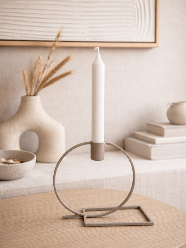 Kerzenständer Eglo Living | Beige Metall