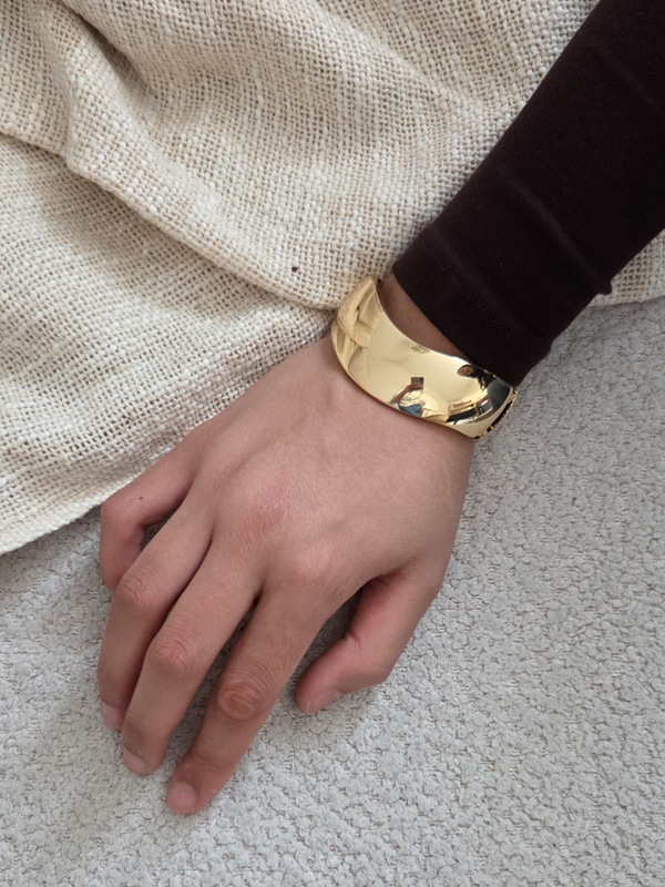 Edelstahl Statement Armband Kani Gold – Cuff Armband