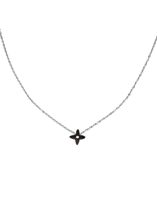 Edelstahlkette Einzelblüte silber