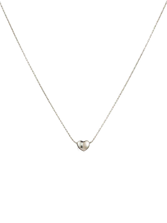 Edelstahlkette Einzelherz Silber