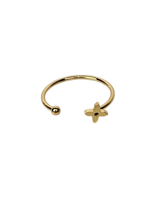 Edelstahlring Blüte gold