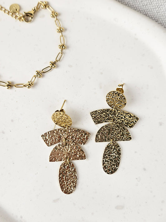 Edelstahl Ohrringe Statement Art gold