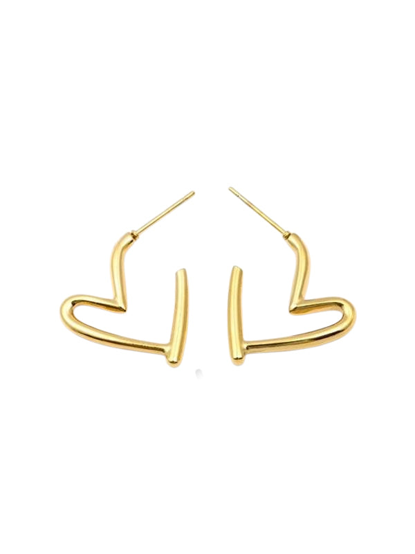 Edelstahl Ohrringe Herz Ringe Gold