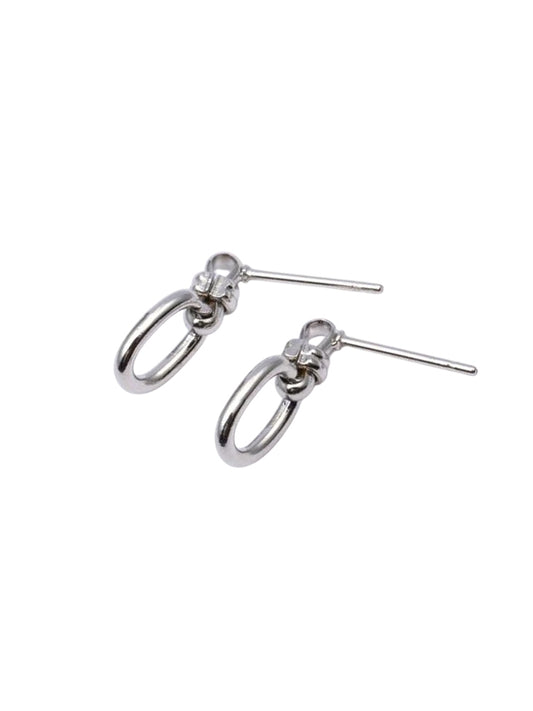 Edelstahl Ohrringe Link silber