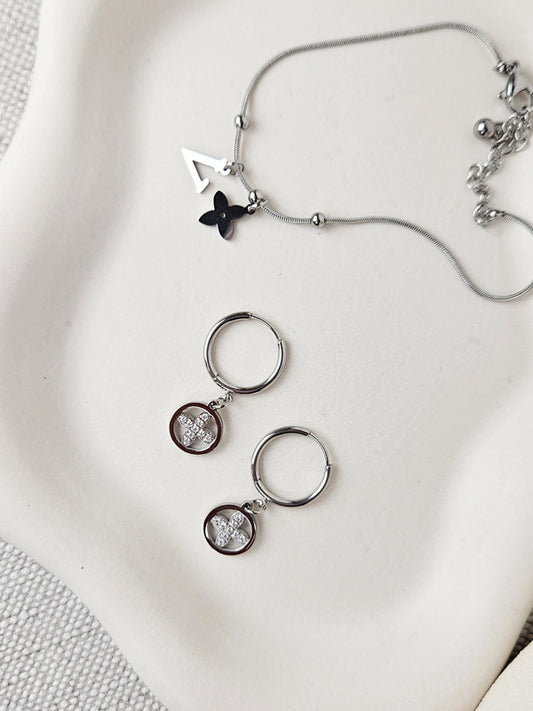 Edelstahl Ohrringe Blossom ​​Silber