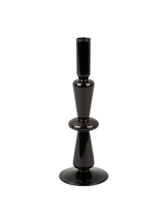 PT Kerzenständer Glas Sparkle hoch schwarz